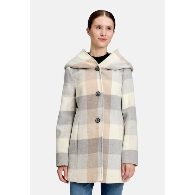 Manteau court à capuche cream/silver <span itemprop=