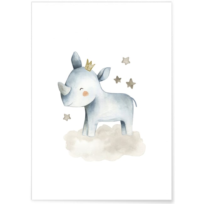 Affiche Bébé Rhino Couleur blanc <span itemprop=