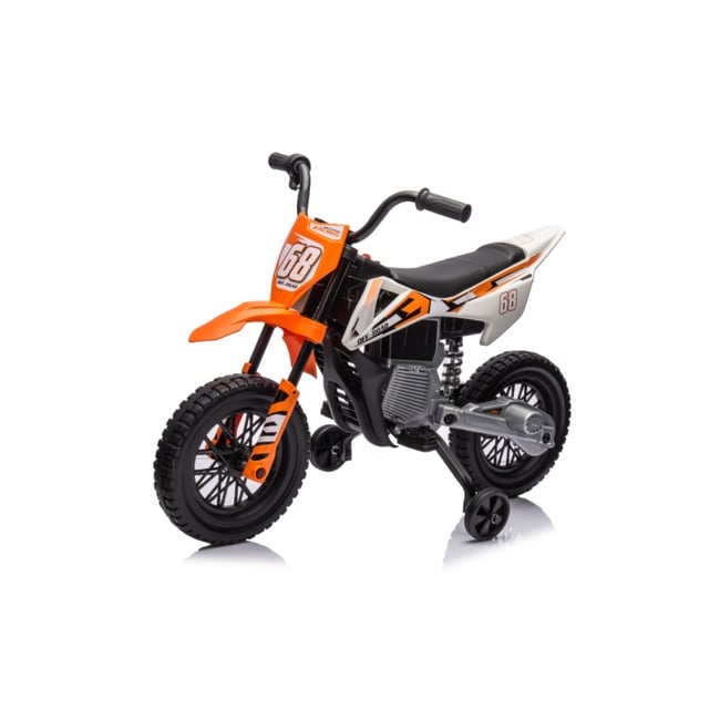 Moto électrique à conducteur assis PP orange <span itemprop=