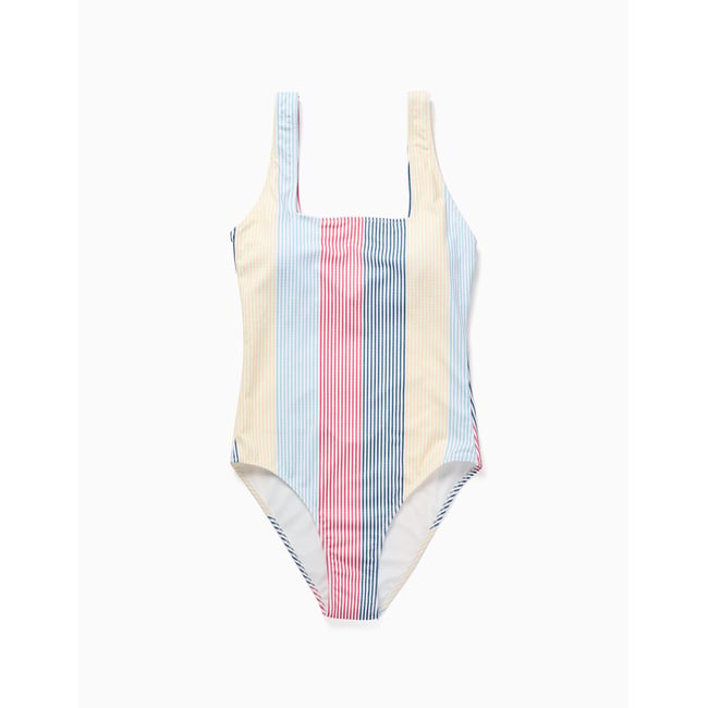 Maillot de bain à rayures avec doublure You&Me rouge <span itemprop=