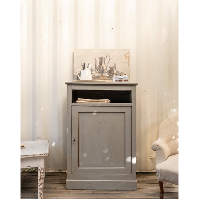 Confiturier en bois gris Gilbert N°1765 - Bon état Couleur gris <span itemprop=