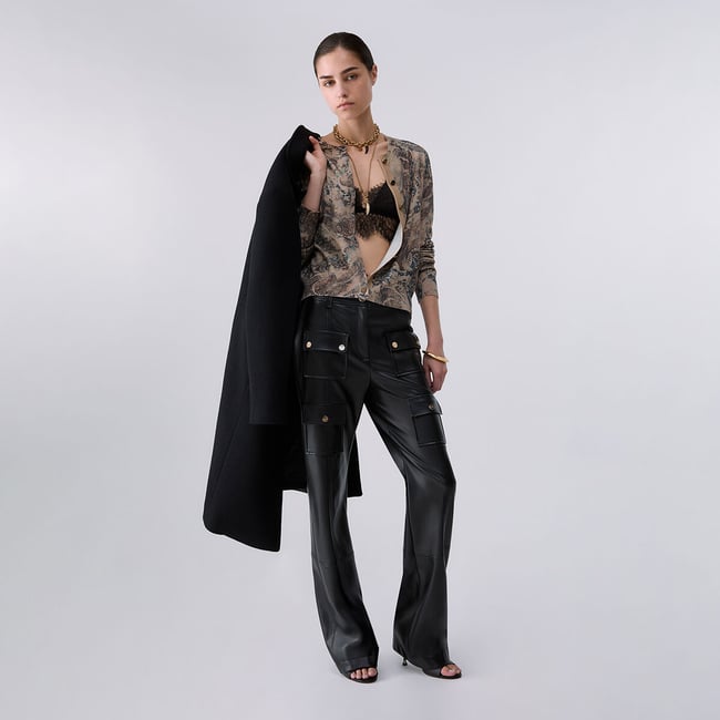 Cardigan en maille imprimée cachemire <span itemprop=