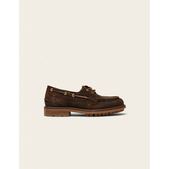 Derbies NIZA suède huilé marron <span itemprop=