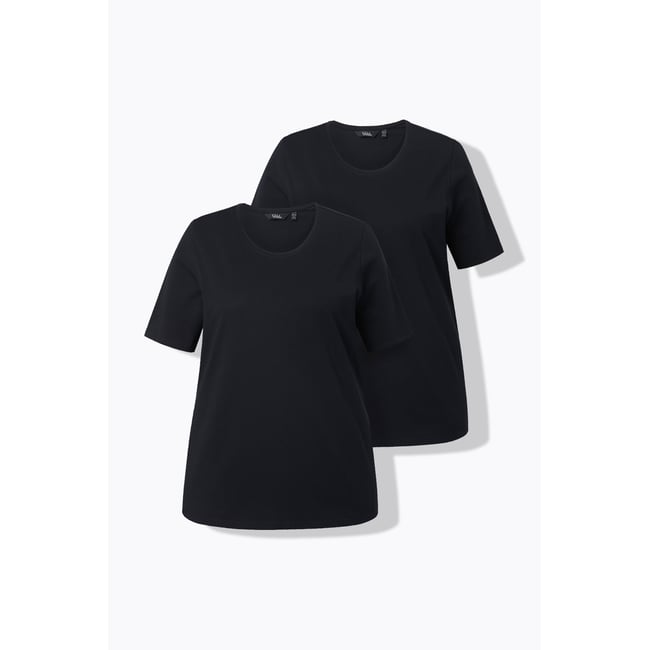 T-shirt coupe Regular. Col rond et manches - ULLA POPKEN