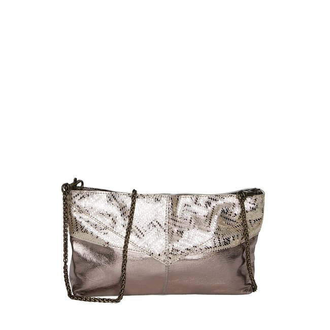 Umhängetasche Malene, Veloursleder goldfarben <span itemprop=