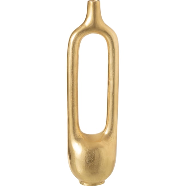 Vase sculpté en aluminium Couleur doré <span itemprop=