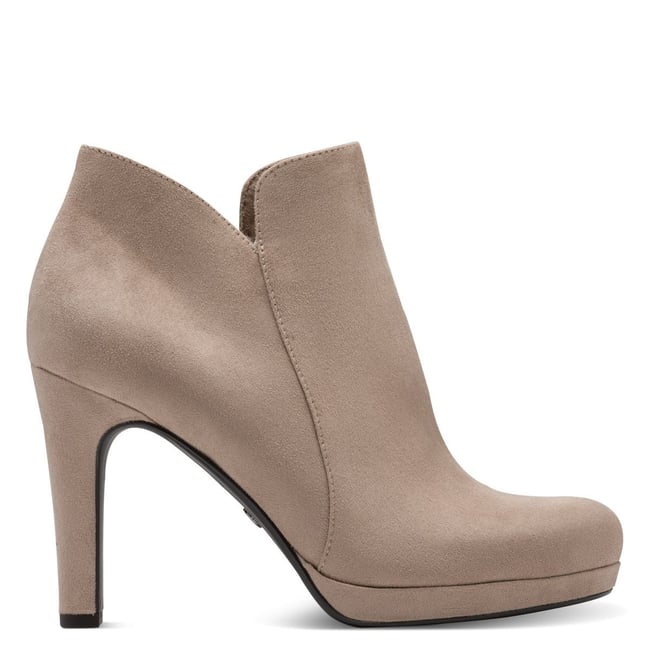 Bottine talon bloc marron taupe <span itemprop=
