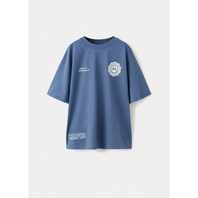 T-shirt oversize imprimé bleu <span itemprop=
