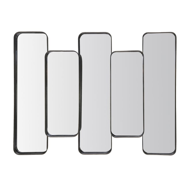 Miroir rectangle en 5 parties 85x65x7cm Couleur gris <span itemprop=