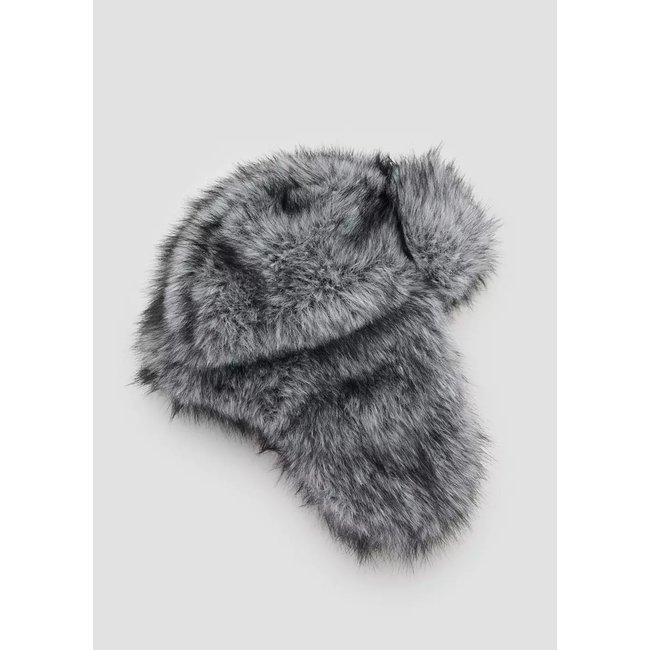 Bonnet effet peluche gris <span itemprop=
