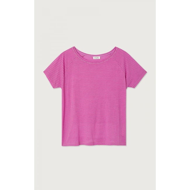 T-shirt rayé à manches courtes, LALOOM fuchsia <span itemprop=
