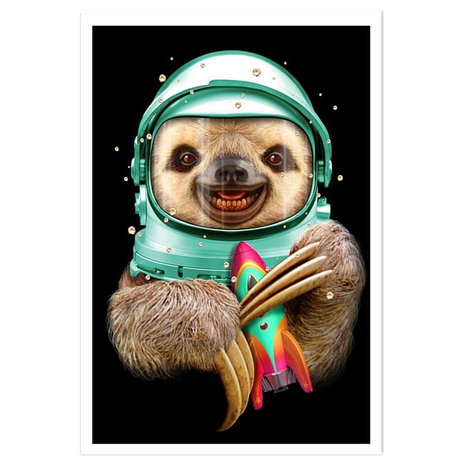 Affiche enfant spacesloth - HEXOA