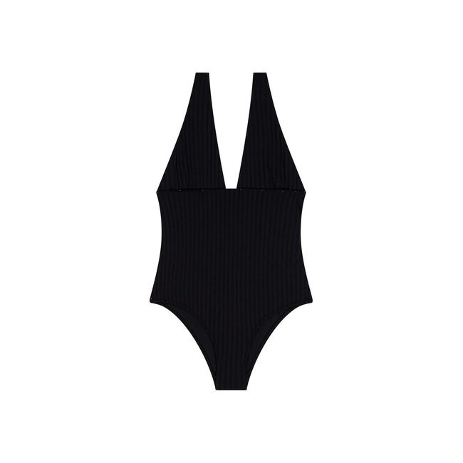 Maillot de bain décolleté 1 pièce noir <span itemprop=