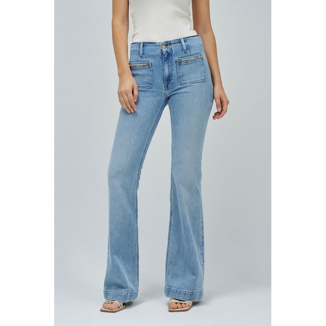 JEAN DESTINY PUSH UP FLARE bleu <span itemprop=