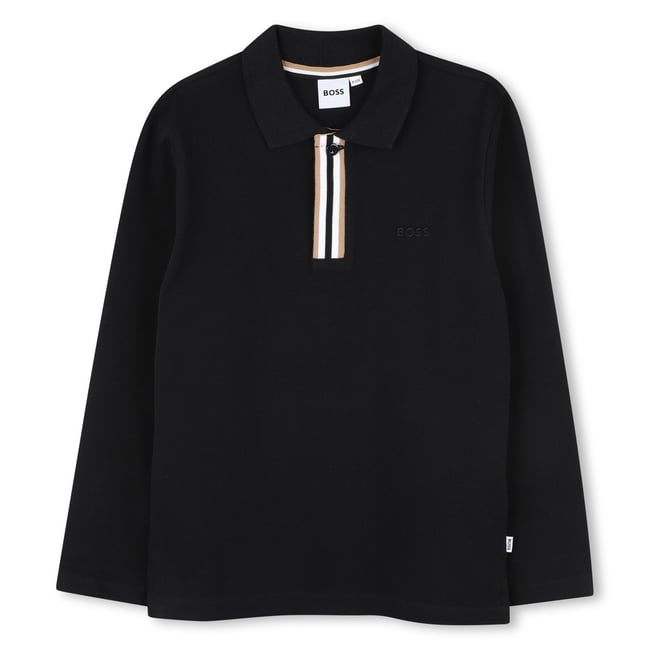 Polo à manches longues black <span itemprop=