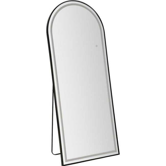 Miroir arqué lumineux à LED cadre en fer MODERN Couleur miroir et noir <span itemprop=