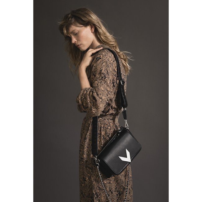 Bolso de piel con correa 111 ROMY negro <span itemprop=