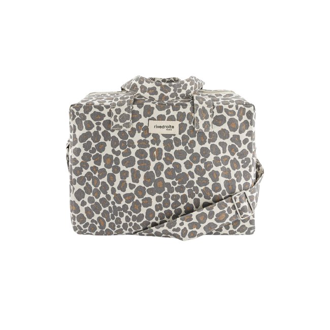 Sac de ville imprimé SAUVAL léopard gris <span itemprop=