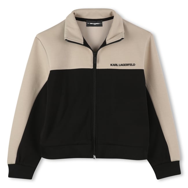 Cardigan bicolore chanvre <span itemprop=