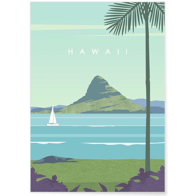 Poster Hawaii Couleur blanc <span itemprop=