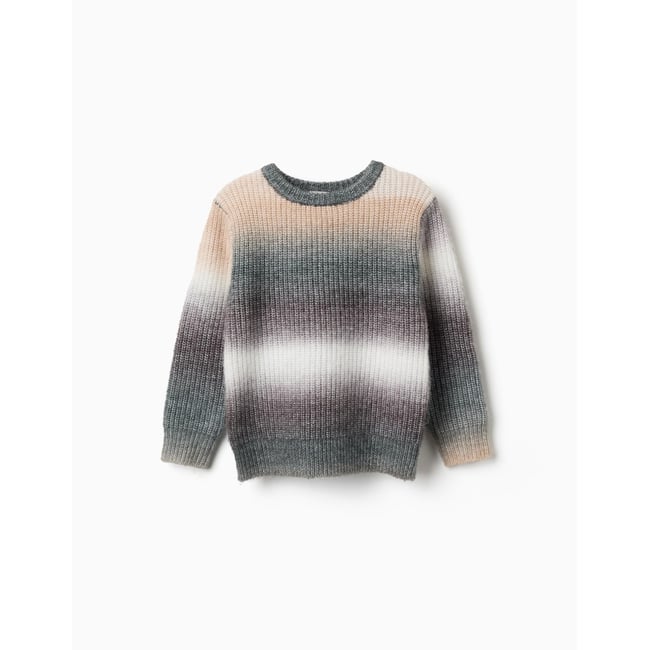 Pull en maille épaisse avec effet dégradé vert foncé <span itemprop=