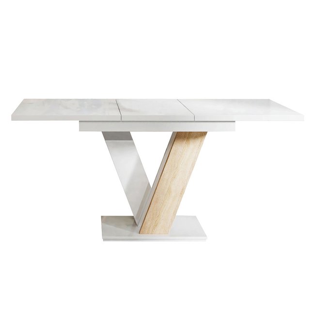 Table à manger  120x80 cm - XANDRIEL Couleur blanc / gris <span itemprop=