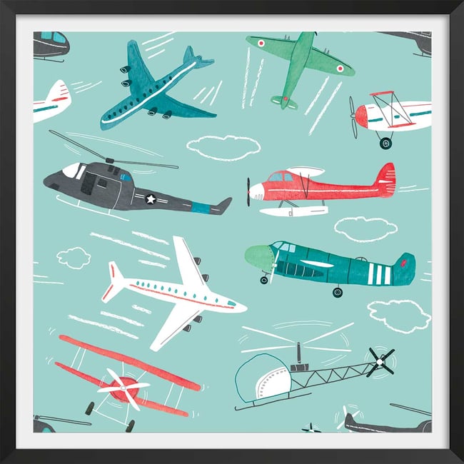 Affiche enfant avions à gogo - HEXOA