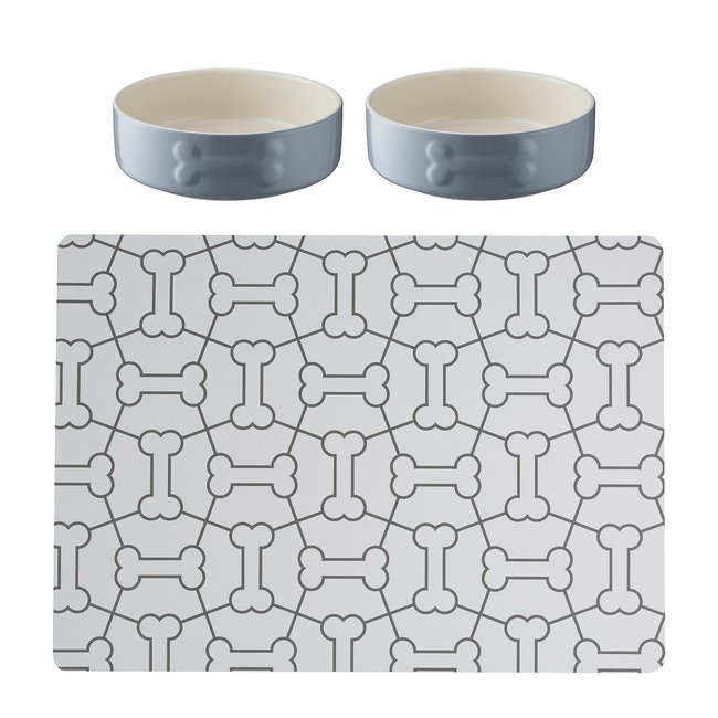 Colourmix Set Of 2 Dog Bowl & Placemat - MASON CASH