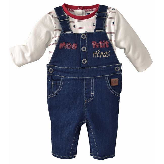 T-shirt et salopette barry bleu <span itemprop=