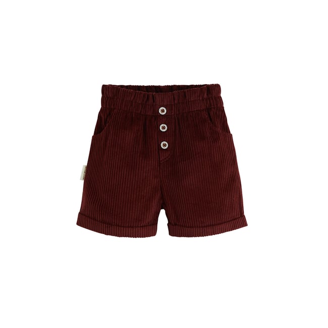 Short enfant en velours côtelé Aimée bordeaux <span itemprop=