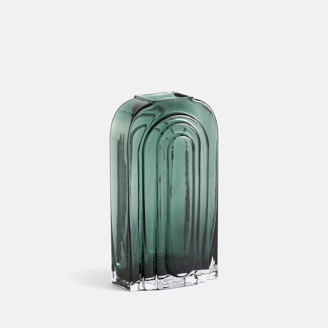 Vase en verre H25 cm, Arkenvia Couleur vert <span itemprop=