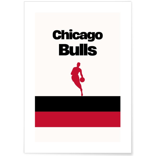 Affiche Chicago Bulls - Design minimaliste Couleur blanc <span itemprop=