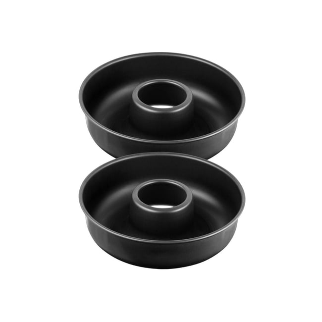 Lot de 2 moules à gâteaux 28/28 cm Black metallic Black noir <span itemprop=
