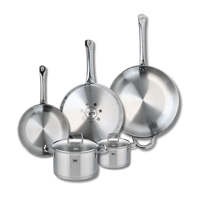 Batterie 3 poêles 24/28/32cm + 2 faitouts 14/20cm PROFI CITRIN gris <span itemprop=