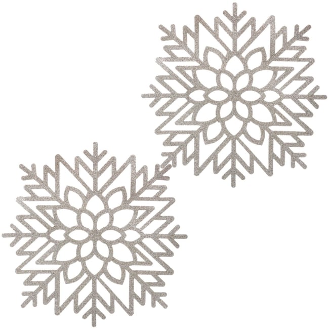 Lot de 2 sets de table en flocon pailleté Couleur argent <span itemprop=