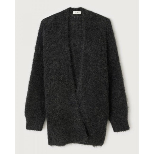 Gilet mi long ouvert BYMI carbone <span itemprop=