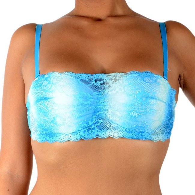 Soutien Gorge  Denver Bandeau Turquoise bleu <span itemprop=