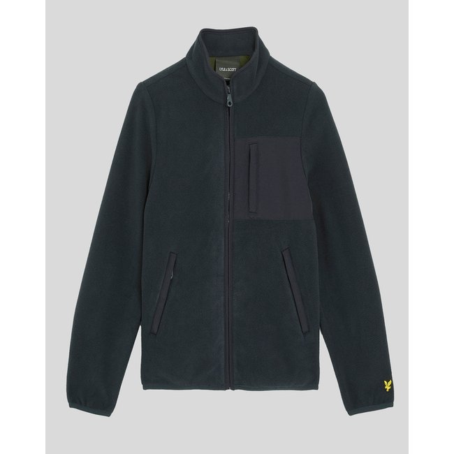 Veste avec finition nylon polaire bleu foncé marine <span itemprop=