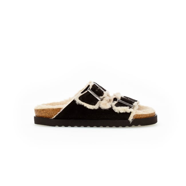 Pantoufles en rauleder gris <span itemprop=