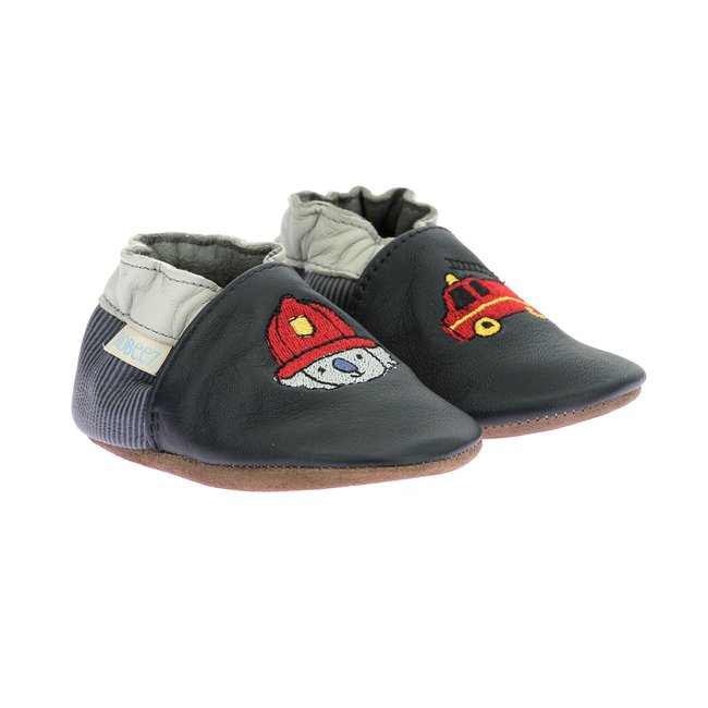 Chaussons Cuir BADGE FIRE marine <span itemprop=