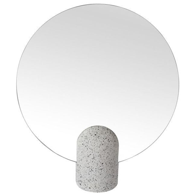 Miroir rond en terrazzo  Muzz Couleur blanc <span itemprop=