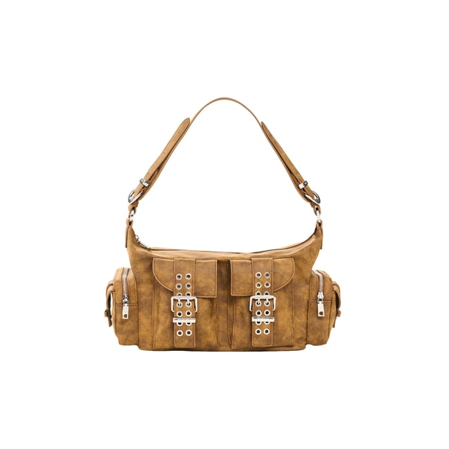 Sac à boucles moyen marron <span itemprop=