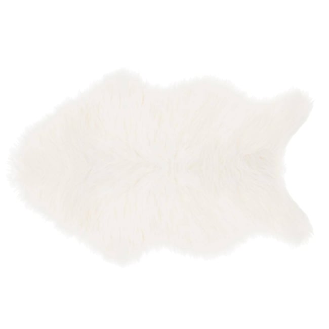 Tapis enfant imitation imitation fourrure LIMEO Couleur blanc <span itemprop=
