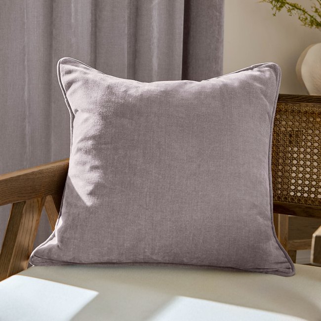 Heavy Chenille Piped Cushion, mauve, YARD
