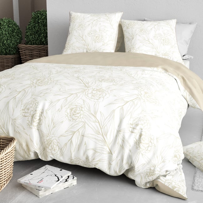 Parure housse de couette en coton imprimée, Suzanne imprime <span itemprop=
