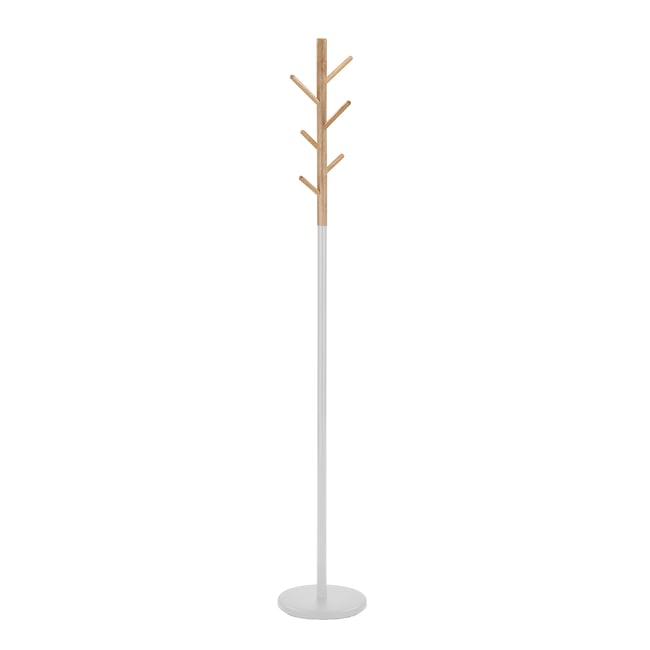Porte-manteau en métal et en BOIS, BOSQUET Couleur blanc <span itemprop=