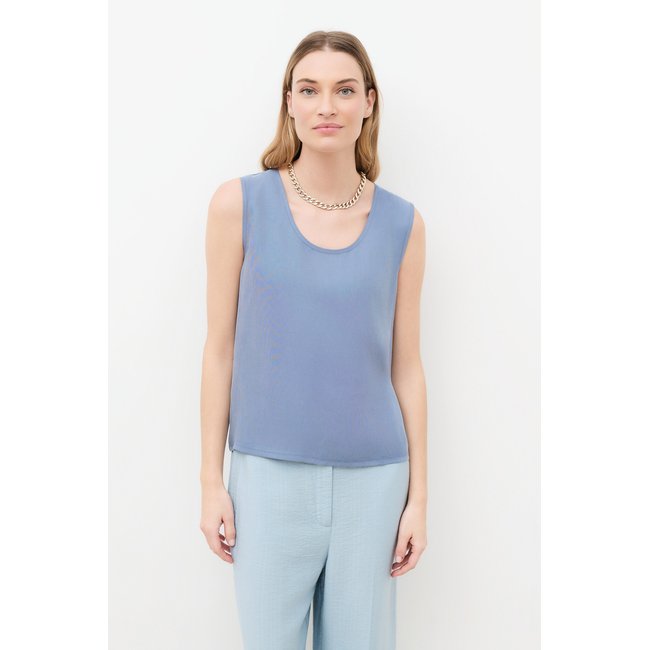 T-shirt droit col rond T-SHIRT TRITA2 bleu gris <span itemprop=