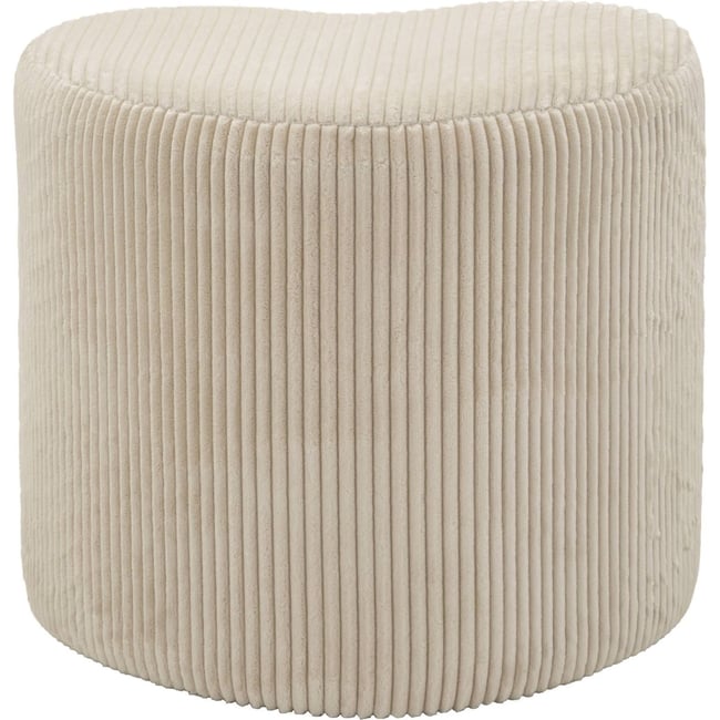 Pouf cœur en tissu côtelé MODERN Couleur blanc crème <span itemprop=