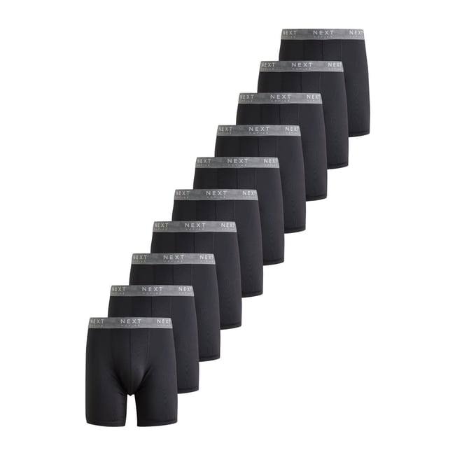 Boxer long style sport, lot de 10 noir <span itemprop=