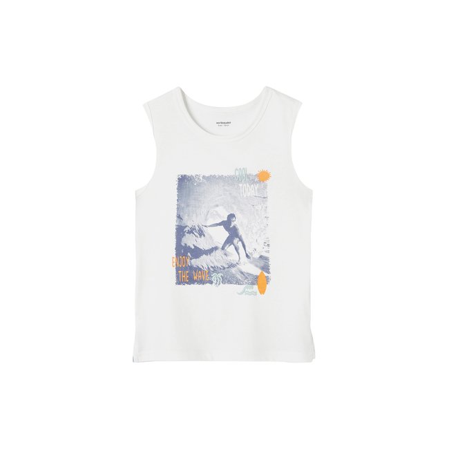 Débardeur photoprint surf blanc <span itemprop=